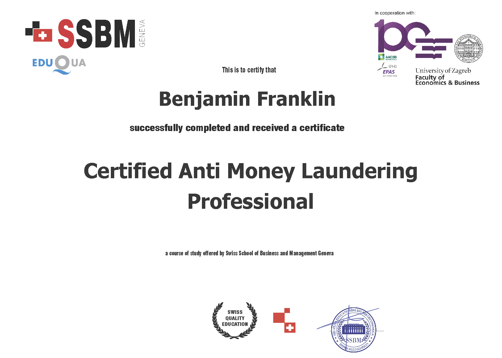 Anti Money Laundering Certification Free