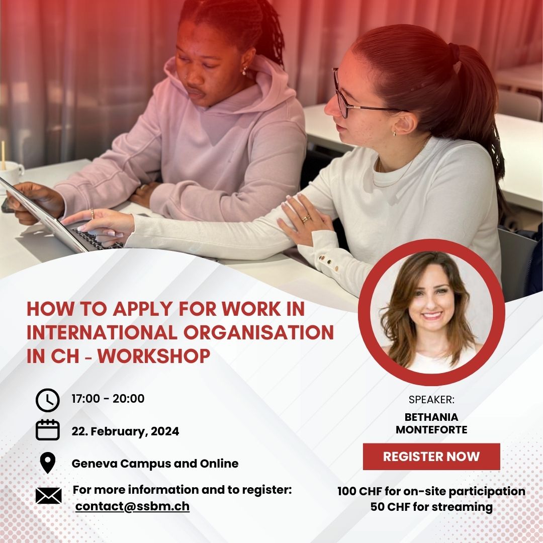 How to apply for work in international organisation in CH - Workshop