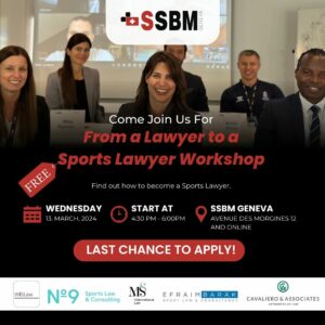 sports law SSBM Geneva event