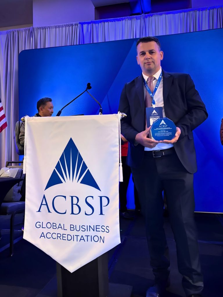 ACBSP award - SSBM Geneva Professor Dario Silić