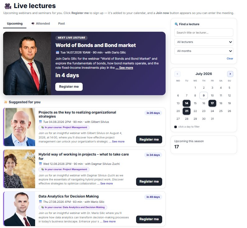 ONLINE WEBINARS